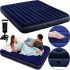 Inflatable Single mattress Avenli Flocked Air Bed Single 191x99x22cm up to 150 kg with velour coating, Inflatable bed for 1 place with pump Blue