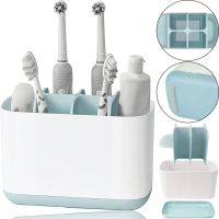 Настольная подставка органайзер Large Toothbrush Caddy для зубных щеток и пасты на 6 отсеков, Держатель зубной щетки Joseph для ванной комнаты Белый