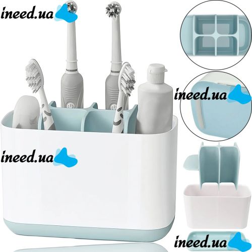 Настольная подставка органайзер Large Toothbrush Caddy для зубных щеток и пасты на 6 отсеков, Держатель зубной щетки Joseph для ванной комнаты Белый