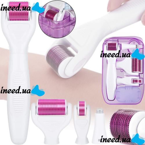 Mesoroller for Face and Body Customs Derma Roller System 5 in 1 Skin Care Kit, Anti-aging Dermaroller with Titanium Microneedles AND 1-17