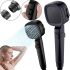 Квадратна насадка високого тиску Water Shower Head RD-3042 4 режими з кнопкою включення для душу, лійка з перемикачем і фільтром Чорна
