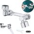 МЕТАЛ поворотна насадка на кран, Подовжувач на гусак Faucet splash head, аератор для економії води з поворотом на 1080 градусів для змішувача