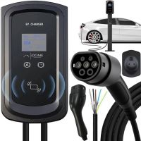 Автомобильное зарядное для электромобилей Type 2 iDome ID-7000S EV на 3 фазы 7 кВт 32A 380V с LCD дисплеем, 3х фазная зарядка для автомобиля 7 kW IP54