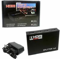 Активный HDMI разветвитель видеосигнала Splitter 1x4 OEM на 4 HDMI порта с поддержкой 4K 2K, Четырехнаправленный сплиттер коммутатор Черный