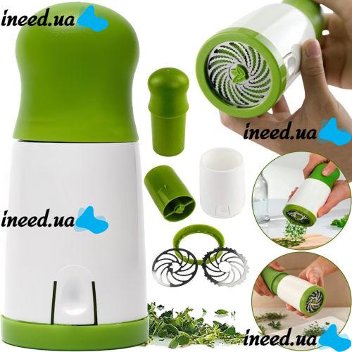 Ручной измельчитель для свежей зелени Herb Grinder ручная механическая мельница для специй и сушеных трав с регулируемым уровнем помола Зеленая
