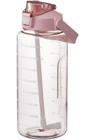 Спортивная бутылка с поилкой для воды Water Bottle Large Gym 2л портативная герметичная бутылка с таймером, соломинкой и ручкой для занятий спортом