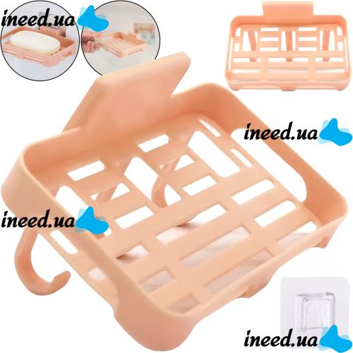 Hanging Shelf for Bathroom Caddy Storage Shelf Plastic Hanging Organizer for Wall Storage, Self-adhesive Rack with Suction Cups 12x8 cm