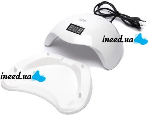 Профессиональная УФ лампа SUN5 для маникюра и педикюра 48W UV LED с экраном и таймером, аппарат для сушки гель лака и геля для ногтей Сан 5 White