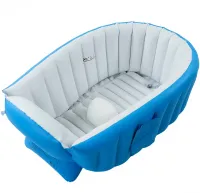 Inflatable Intime Baby Bath Tub JS033 anti-slip bath tub with cushion, drain and foot pump for babies AND1440