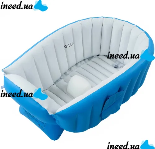 Inflatable Intime Baby Bath Tub JS033 anti-slip bath tub with cushion, drain and foot pump for babies AND1440