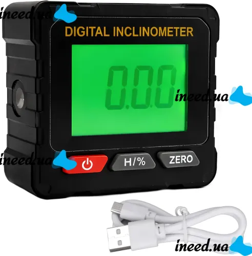 Цифровой угломер инклинометр Digital Inclinometer VC720 с лазером на 2 линии и магнитом, электронный лазерный уровень для измерения угла наклона