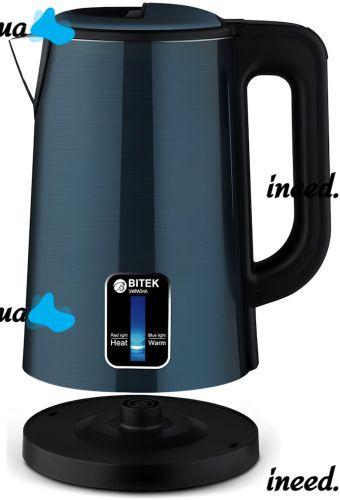 Electric disc kettle Bitek BT-7916B for 2.5 liters 2000W desktop electric kettle Bitek BT7916B with support for thermal mode and auto-off