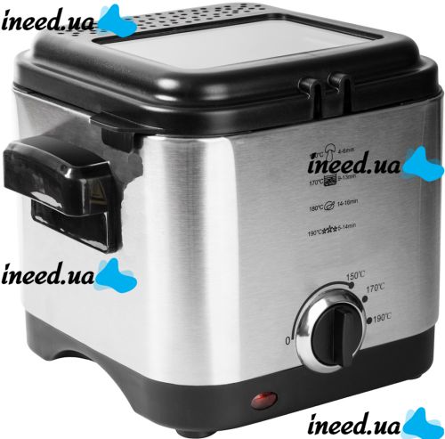 Fryer Crownberg CB-5542 for 1.5 liters 1200 W kitchen device with removable bowl for cooking and frying fries, nuggets