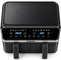 Двойная аэрогриль мультипечь Skyberg SB-317 10 л 4800W сенсорная двухкамерная аэрофритюрница с 2 корзинами, таймером и регулировкой температуры
