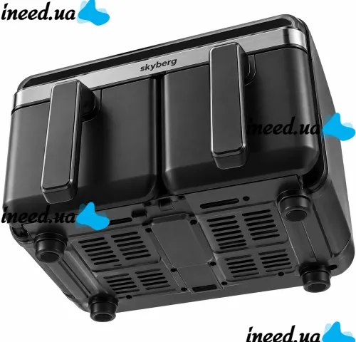 Двойная аэрогриль мультипечь Skyberg SB-317 10 л 4800W сенсорная двухкамерная аэрофритюрница с 2 корзинами, таймером и регулировкой температуры