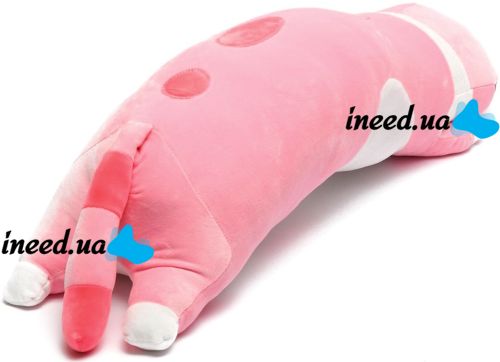 Мягкая плюшевая игрушка-подушка Кот Батон 50 см Pink детская подушка обнимашка котик, игрушечный длинный антистресс кот-батон от 3-х лет Розовый