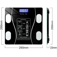 Электронные напольные фитнес весы Digital A-8003 Black до 180 кг c Bluetooth и приложением на телефон, Черные умные смарт весы с Led дисплеем