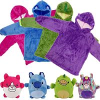 Подушка худи для детей Huggle Pets Hoodie 2 в 1 плед-кофта до 140 см, игрушка трансформер с капюшоном, детская толстовка, игрушка-худи с рукавами 