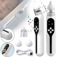 Детский аккумуляторный назальный аспиратор Baby Nasal Aspirator NS-D1004 электрический соплеотсос для носа с насадками и встроенной музыкой от USB
