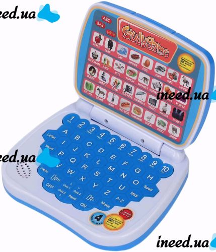 Детский обучающий ноутбук Study Game AH-802Y интерактивная развивающая игрушка на батарейках для изучения английского алфавита для детей от 3-х лет