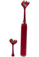 Rechargeable Electric Toothbrush with Double Head, Electric Ultrasonic Electric Brush for 3 Modes for Brushing Teeth Red