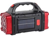 Handheld Rechargeable Flashlight with Powerbank X-Balog HB-2678 1500mAh Solar Powered Portable LED Flashlight Floodlight for Camping USB