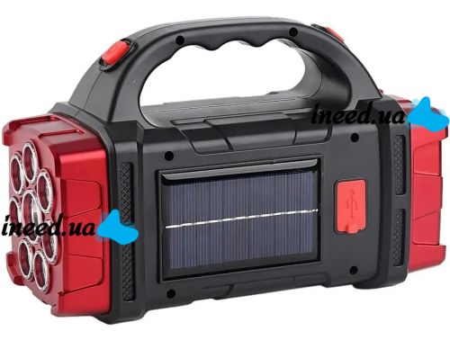 Handheld Rechargeable Flashlight with Powerbank X-Balog HB-2678 1500mAh Solar Powered Portable LED Flashlight Floodlight for Camping USB