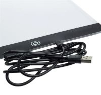 Світловий графічний планшет A4-F-USB для малювання та копіювання з LED-підсвіткою, Світлодіодна дошка для малюнків 3 режими яскравості від USB чорна