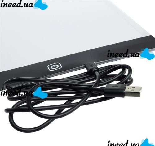 Світловий графічний планшет A4-F-USB для малювання та копіювання з LED-підсвіткою, Світлодіодна дошка для малюнків 3 режими яскравості від USB чорна