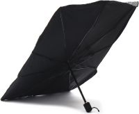 Автомобільна світловідбиваюча шторка парасолька Car Umbrellas сонцезахисний тент 120х70 см козирок на лобове скло для захисту від сонця в авто Чорний