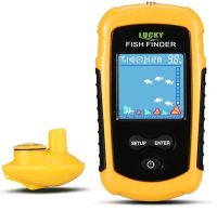 Портативный эхолот Lucky Fish Finder FFW1108-1 с цветным экраном до 100м для поиска рыбы Универсальный проводной рыболокатор для рыбалки Желтый