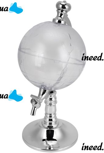 Диспенсер дозатор для алкогольных напитков Глобус Globe Drink Dispenser 3.5 л стеклянный резервуар декантер с краном для пива 3500 мл 37х20х23 см