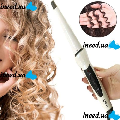 Geemy GM-2815 Professional cone curling iron with tourmaline coating, Device for spiral curling and hair styling Gemei