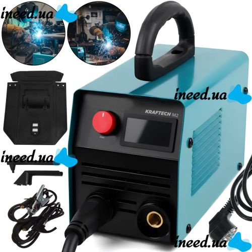 Инверторный сварочный аппарат Krafftec M2 120А-200А MIG/MAG MMA TIG машина для сварки металла, цифровой полуавтомат с дисплеем, сварка от сети 220V