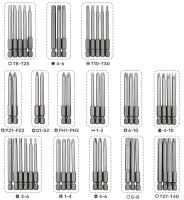 Набор магнитных насадок Socket Set AND ES-50 комплект из 49 односторонних удлиненных бит 75 мм с удлинителем в кейсе для отверток и шуруповерта