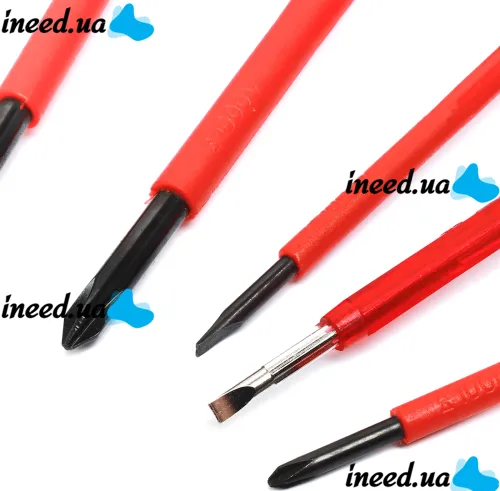Набір діелектричних викруток Screwdriver Set 7653 7 предметів, ручний комплект інструментів з діелектричним покриттям у чохлі для захисту від струму