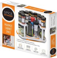 Спецовница Spice Spinner Organizer ZB-918 двухуровневый поворотный органайзер полка для хранения специй, подставка стеллаж для приправ и соусов