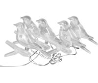 Садовая гирлянда Garden Line SOL6063 3.2 м 5 LED фонариков на прищепках, светильники Птички Solar Bird 3D на солнечной батарее для сада Теплый белый