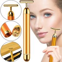 Іонний вібромасажер для обличчя та шиї Revoskin Gold Energy Beauty Bar Ревоскин електричний масажер для ліфтингу та омолодження шкіри на акумуляторі