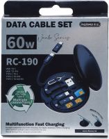 Кабели для передачи данных Remax Data Cable Set Storage Box XL-722 комплект переходников для зарядки телефона USB Type-C microUSB Lightning RC-190