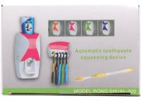 Automatic Toothpaste Dispenser Rong Shuai 300 H0 stand with Holder for 5 toothbrushes, plastic wall dispenser, bathroom kit