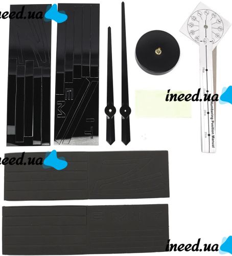 Настенные 3D часы Diy Clock XZ127 Black Сделай сам 70-150 см большие бесшумные самоклеящиеся 3Д часы объёмные цифры на стену для дома, офиса Черные