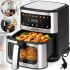 Hoffmans HM-791 8 L 2000 W Multi-Function Air Grill: Touchscreen Oil-Free Air Fryer with 2 Heating Elements, LED Display, Timer, and Temperature Control