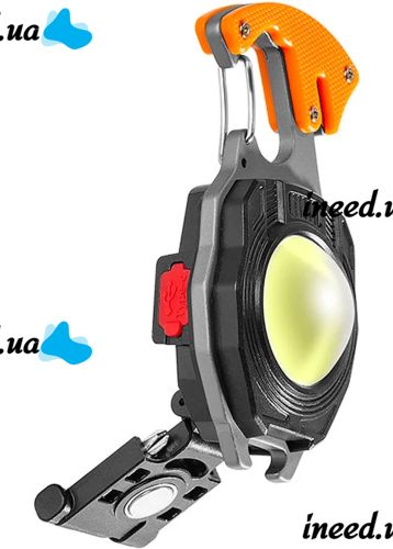 Светодиодный фонарик брелок для ключей с поджигом Keychain Light W5147 ручной мультитул, мини светильник с прикуривателем, отверткой и карабином USB