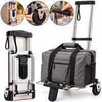 Складная мини тележка кравчучка Porter Trolley CT-25 до 25 кг двухколесная раскладная тачка с телескопической ручкой для покупок 97х24х17.5 см