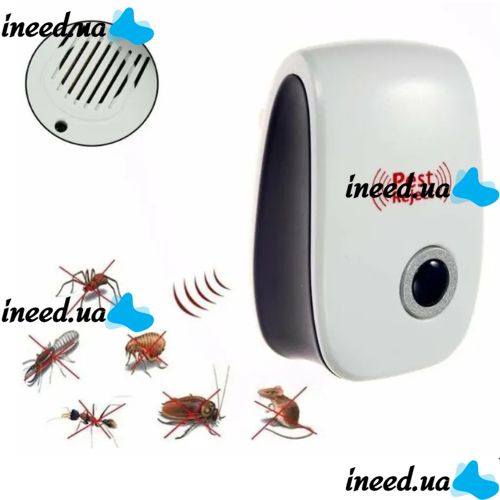 Ультразвуковой отпугиватель насекомых и грызунов Electronic Pest Reject Repeller устройство для уничтожения мышей тараканов, комаров прибор в розетку