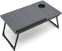 Складной стол для ноутбука XoKo NTB-005 до 22" портативная подставка столик для планшета с регулировкой наклона и подстаканником MAG-842 Black Wood