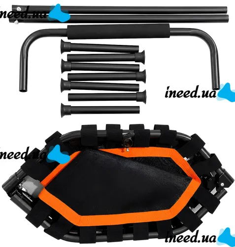 Батут для фитнеса и дажмпинга Neo Sport BT-1707 105 см круглый джампер с регулируемой ручкой для тренировок дома взрослых и детей до 150 кг Черный