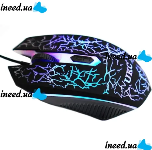 Игровой набор UKC 7768 проводная клавиатура и мышка с RGB светодиодной подсветкой 45 клавиш, Компьютерный комплект мышь с клавиатурой для ПК Черная