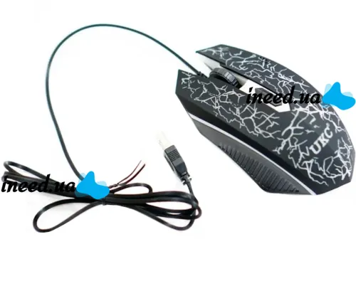 Игровой набор UKC 7768 проводная клавиатура и мышка с RGB светодиодной подсветкой 45 клавиш, Компьютерный комплект мышь с клавиатурой для ПК Черная